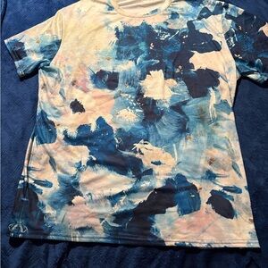 Abstract Blue and White T-Shirt